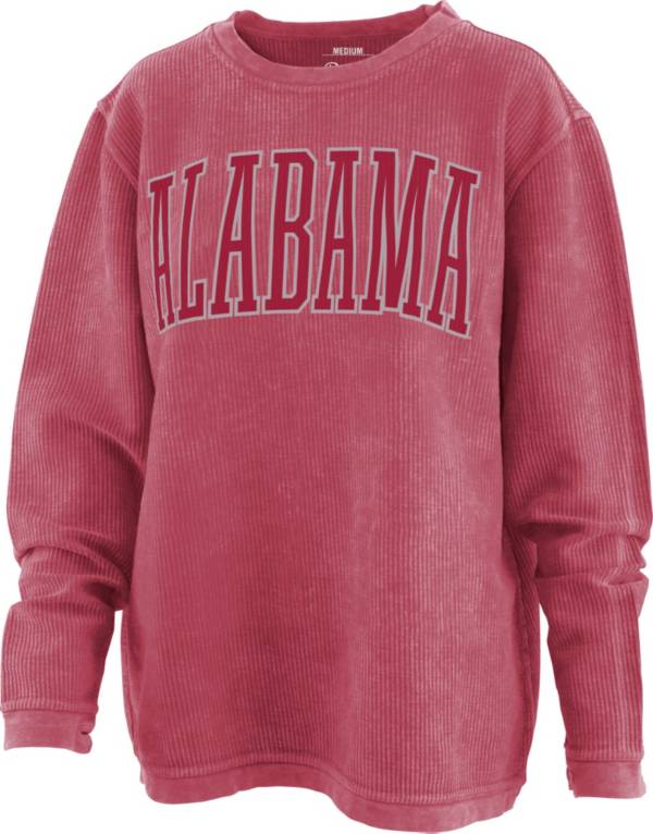 Pressbox Women's Alabama Crimson Tide Crimson Corded Crew Pullover Sweatshirt