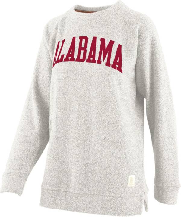 Pressbox Women's Alabama Crimson Tide Oatmeal Terrycloth Crew Pullover Sweatshirt