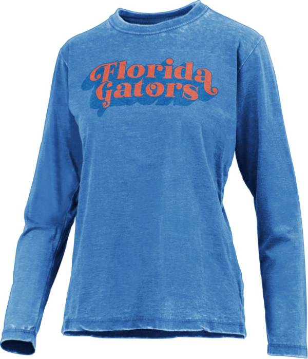 Pressbox Women's Florida Gators Blue Vintage Long Sleeve T-Shirt