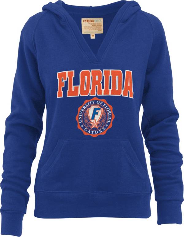 Pressbox Women's Florida Gators Blue Marilyn V-Neck Pullover Hoodie