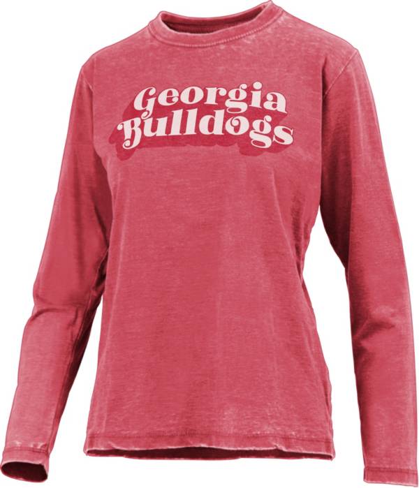 Pressbox Women's Georgia Bulldogs Red Vintage Long Sleeve T-Shirt