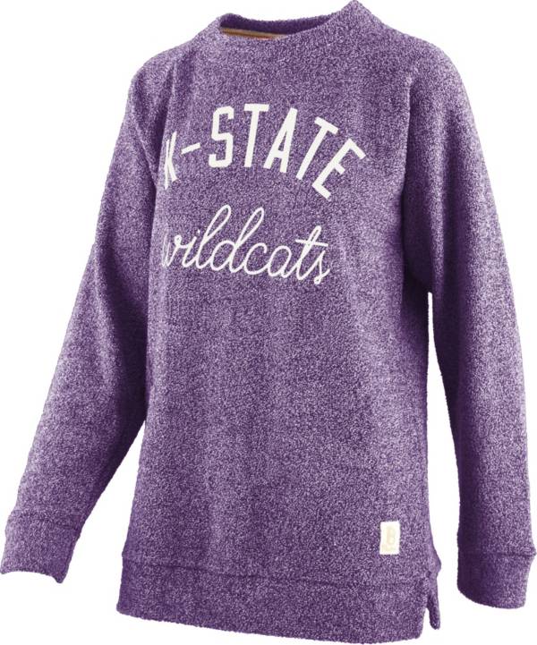 Pressbox Women's Kansas State Wildcats Purple Daniela Terrycloth Crew Pullover Sweatshirt