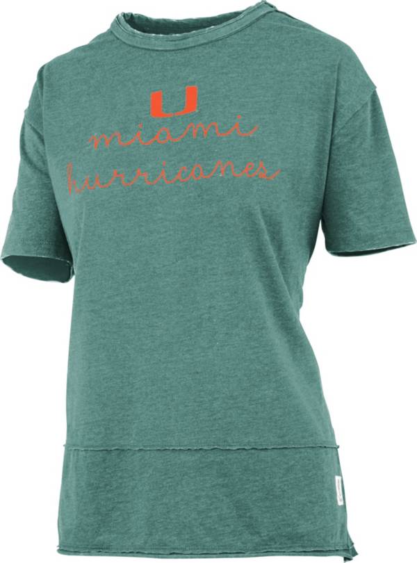 Pressbox Women's Miami Hurricanes Green Boyfriend T-Shirt