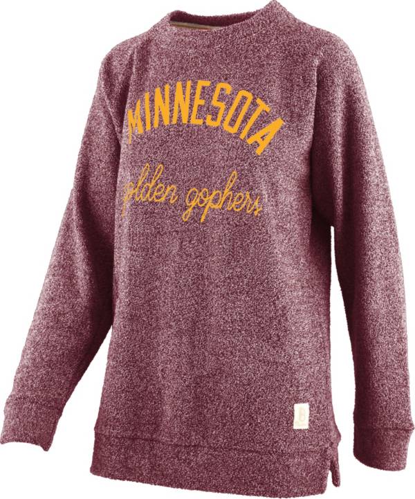 Pressbox Women's Minnesota Golden Gophers Maroon Daniela Terrycloth Crew Pullover Sweatshirt