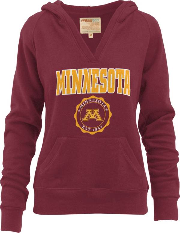 Pressbox Women's Minnesota Golden Gophers Maroon Marilyn V-Neck Pullover Hoodie