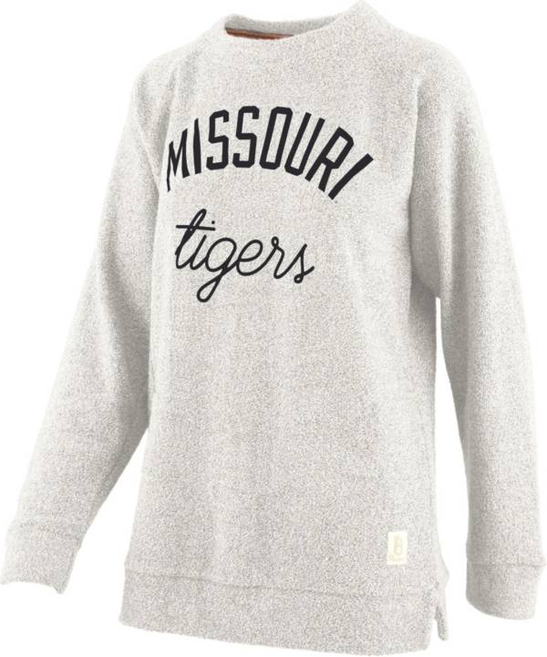 Pressbox Women's Missouri Tigers White Daniela Terrycloth Crew Pullover Sweatshirt