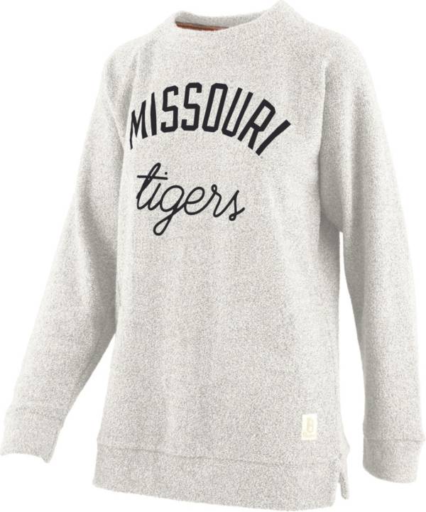 Pressbox Women's Missouri Tigers White Daniela Terrycloth Crew Pullover Sweatshirt product image