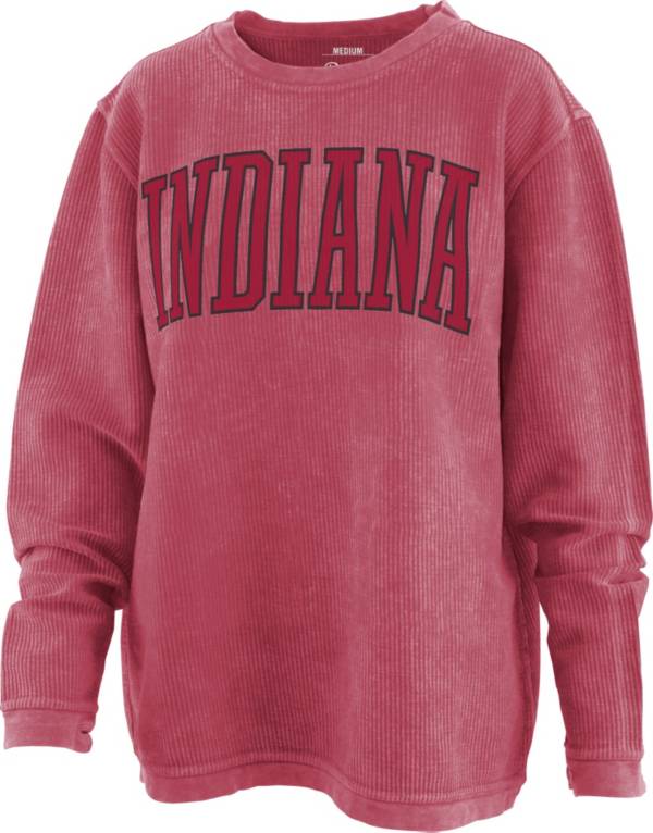 Pressbox Women's Indiana Hoosiers Crimson Corded Crew Pullover Sweatshirt