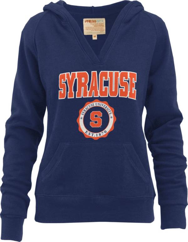 Pressbox Women's Syracuse Orange Blue Marilyn V-Neck Pullover Hoodie