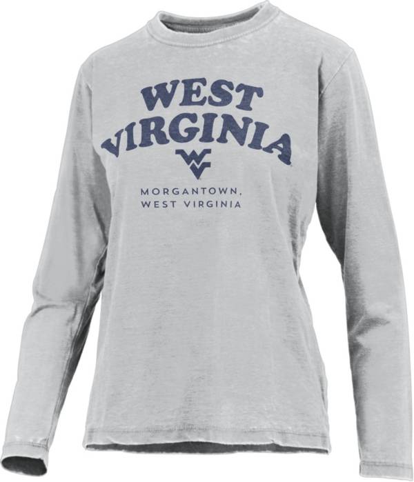 Pressbox Women's West Virginia Mountaineers Grey Visalia Vintage Long Sleeve T-Shirt