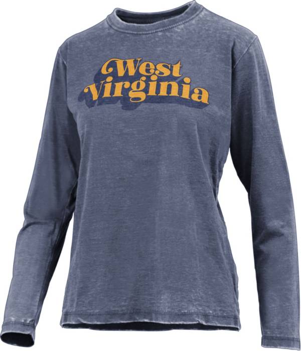 Pressbox Women's West Virginia Mountaineers Blue Vintage Long Sleeve T-Shirt