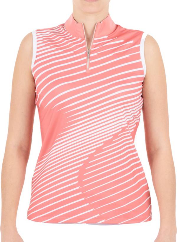 Nivo Women's Pennie Sleeveless Mock Neck Polo Shirt