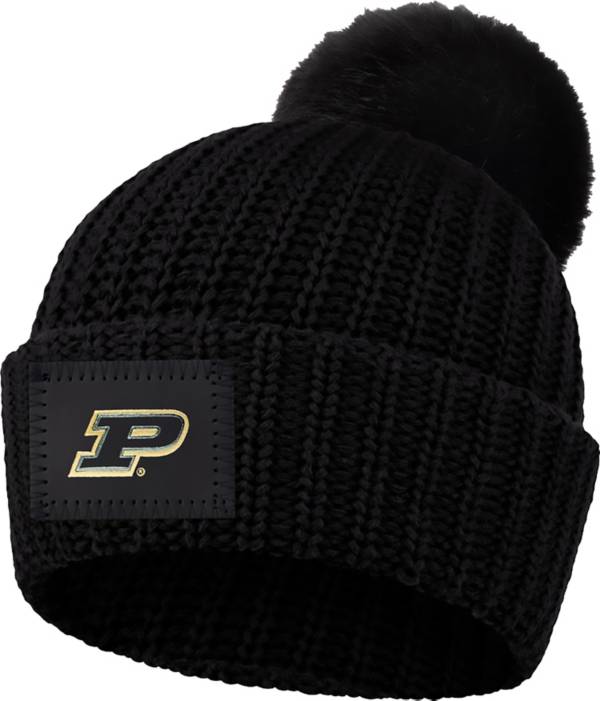 Love Your Melon Purdue Boilermakers Black Pom Knit Beanie