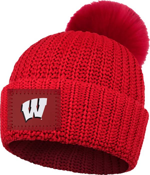 Love Your Melon Wisconsin Badgers Red Pom Knit Beanie