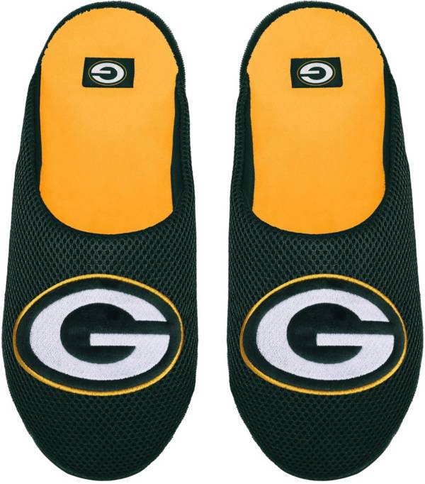 FOCO Green Bay Packers Logo Mesh Slippers