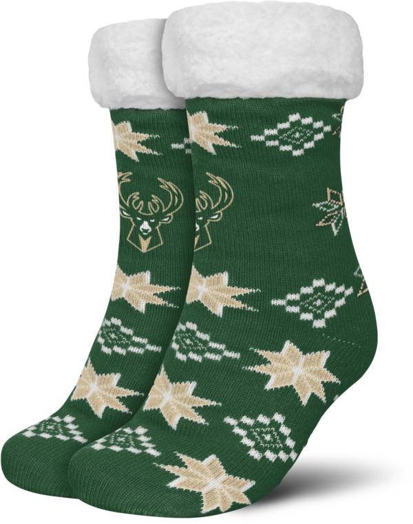 FOCO Milwaukee Bucks Cozy Footy Slippers