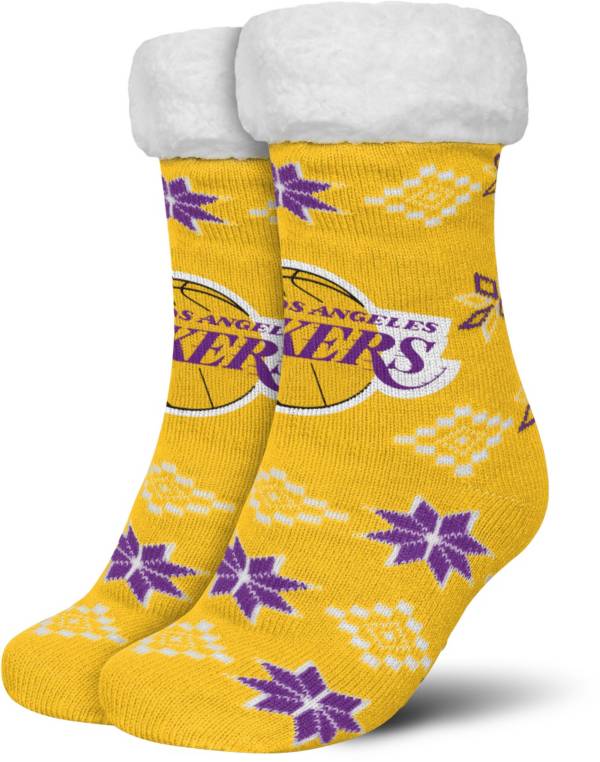 FOCO Los Angeles Lakers Cozy Footy Slippers