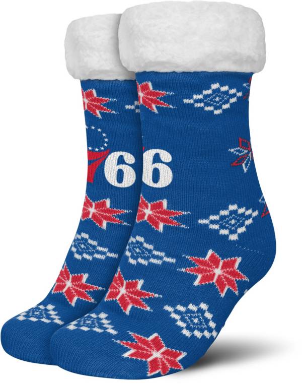 FOCO Philadelphia 76ers Cozy Footy Slippers