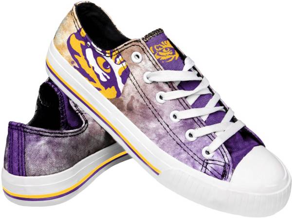 FOCO Women's LSU Tigers Low Top Tie Dye Canvas Shoes