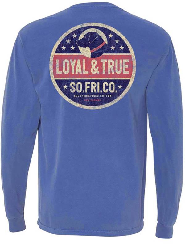 Southern Fried Cotton Men's Red White And Lab Long Sleeve Graphic T-Shirt