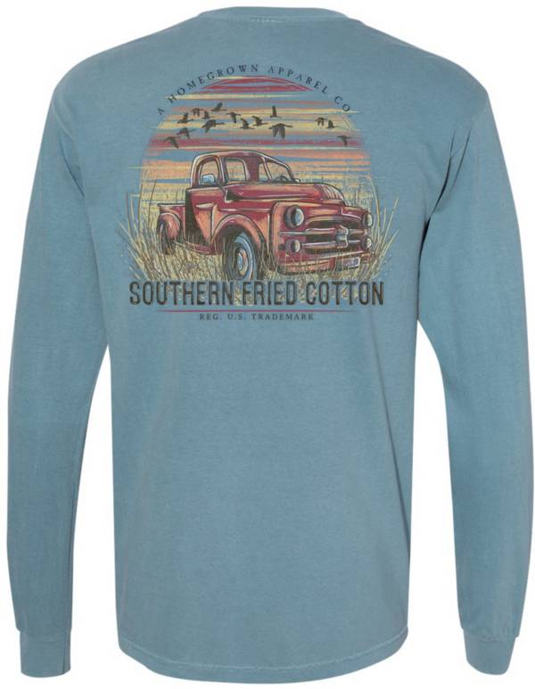 Southern Fried Cotton Men's Truck Field Graphic Long Sleeve Shirt