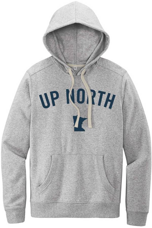 Up North Trading Company Men's Light Grey Up North MN Felt Hoodie