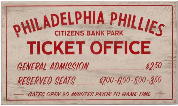 Open Road Philadelphia Phillies Ticket Office Sign