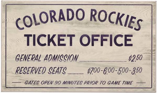 Open Road Colorado Rockies Ticket Office Sign