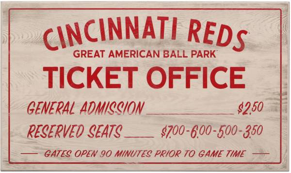 Open Road Cincinnati Reds Ticket Office Sign