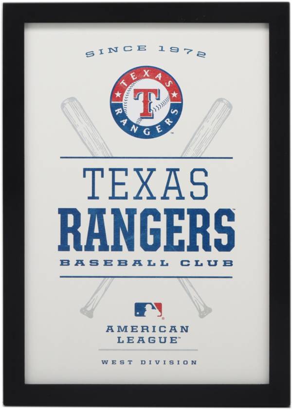 Open Road Texas Rangers Framed Wood Sign