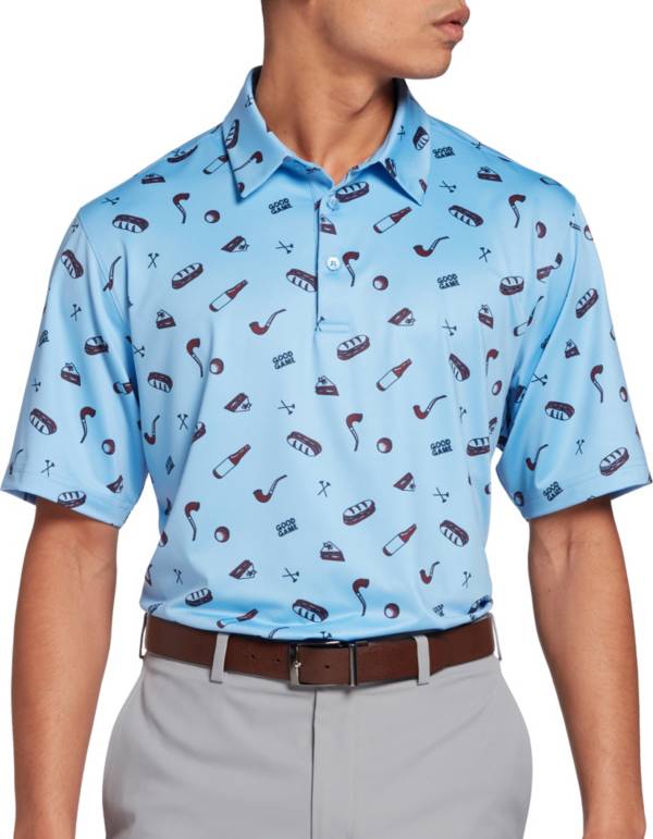 Walter Hagen Men's Perfect 11 Good Game Print Golf Polo
