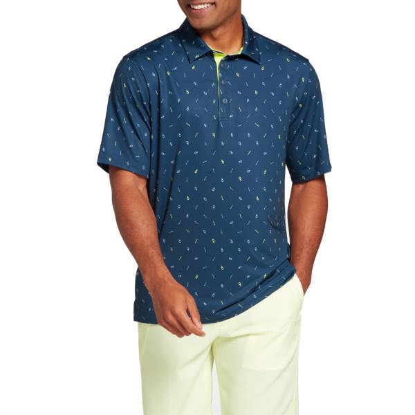 Walter Hagen Men's Perfect 11 Tees and Divot Tools Print Golf Polo