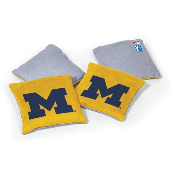 Wild Sports Michigan Wolverines 4 pack Logo Bean Bag Set