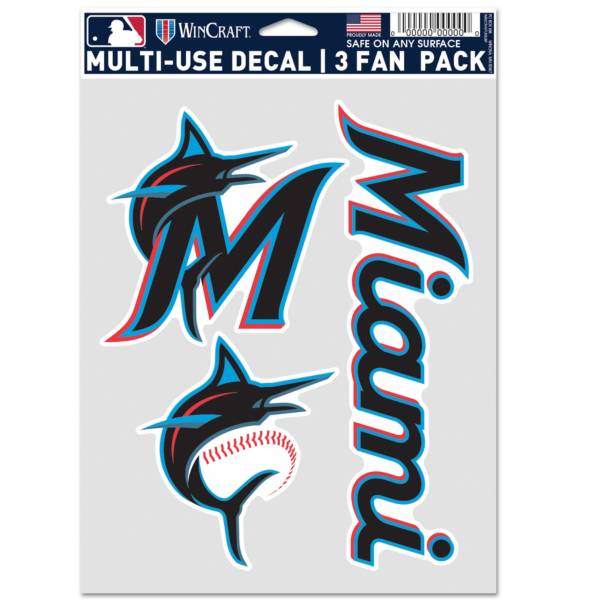 WinCraft Miami Marlins 3-Pack Decal