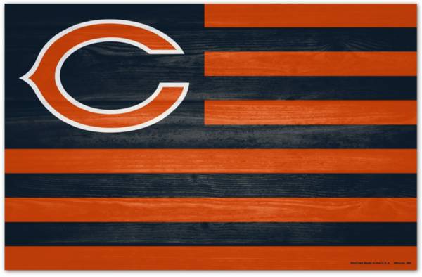 WinCraft Chicago Bears 11'' x 17'' Flag Wood Sign