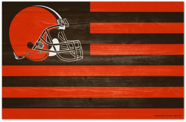 WinCraft Cleveland Browns 11'' x 17'' Flag Wood Sign