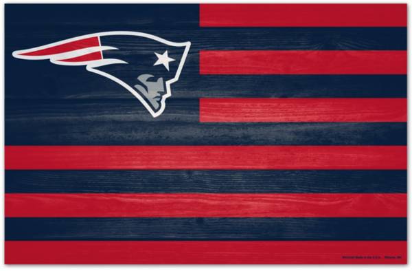 WinCraft New England Patriots 11'' x 17'' Flag Wood Sign