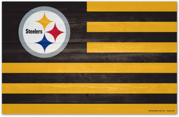 WinCraft Pittsburgh Steelers 11'' x 17'' Flag Wood Sign