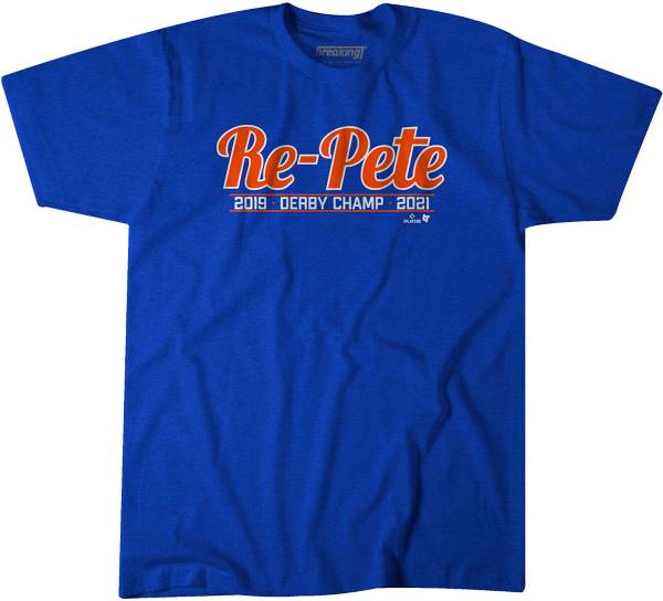 BreakingT Men's New York Mets Blue "Re-Pete" Graphic T-Shirt