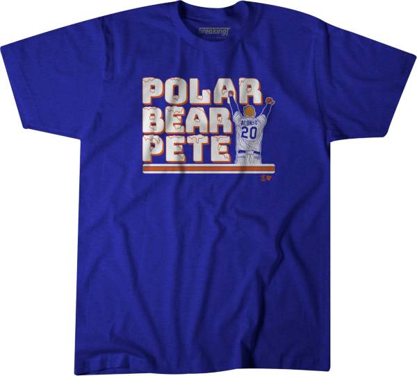 BreakingT Men's New York Mets Blue "Polar Bear Pete" Graphic T-Shirt