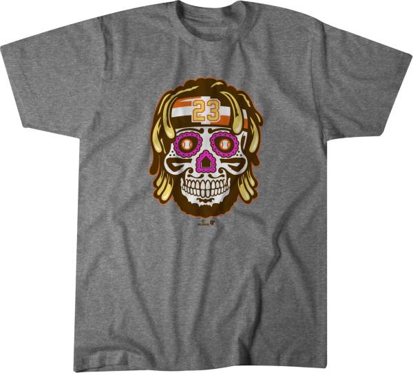 BreakingT Men's Grey Tatis Sugar Skull Graphic T-Shirt