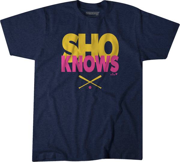 BreakingT Men's Navy "Sho Knows" Graphic T-Shirt