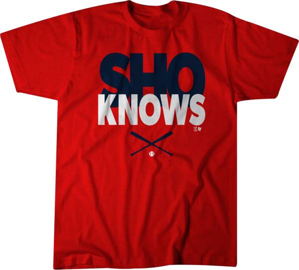 BreakingT Men's Red "Sho Knows" Graphic T-Shirt