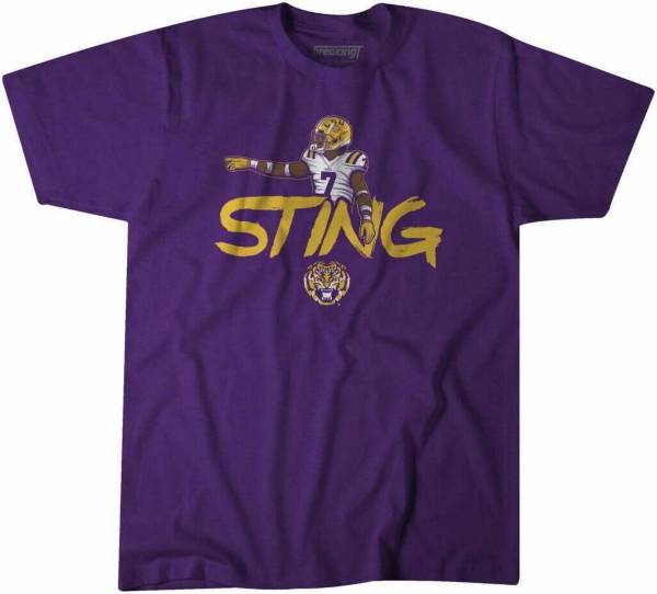 BreakingT LSU Tigers Derek Stingley Jr. 'Sting' Purple T-Shirt product image