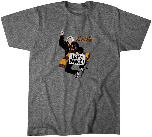 BreakingT Loyola Chicago Ramblers Grey Sister Jean Let's Dance T-Shirt