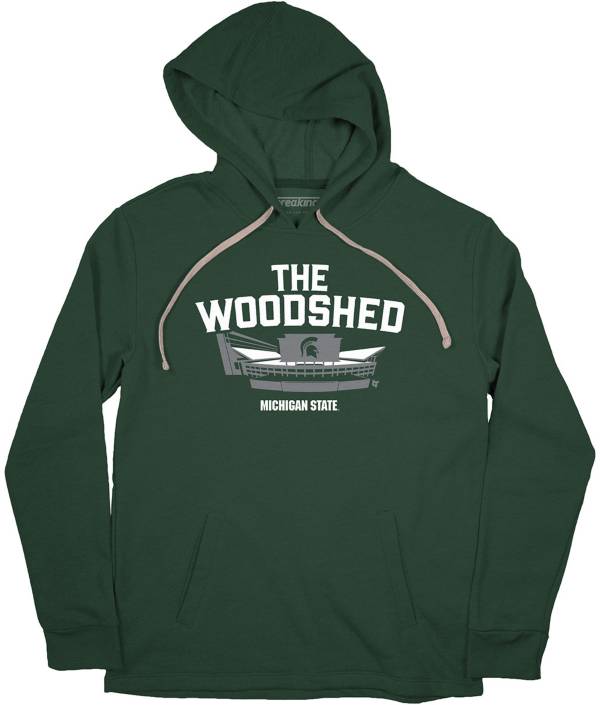 BreakingT Michigan State Spartans Green Woodshed Pullover Hoodie