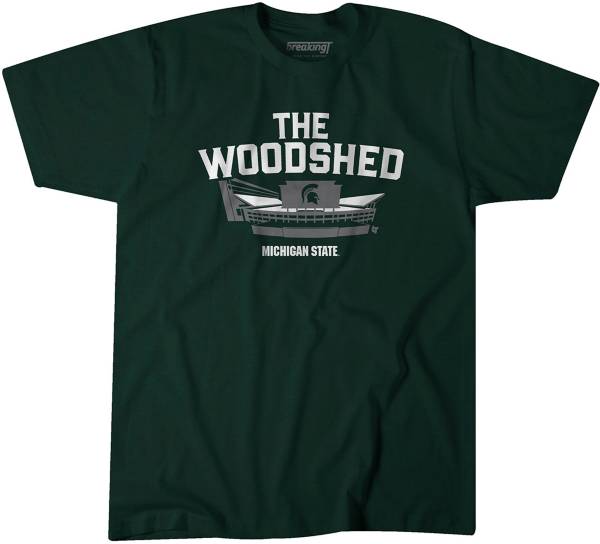 BreakingT Michigan State Spartans Green Woodshed T-Shirt