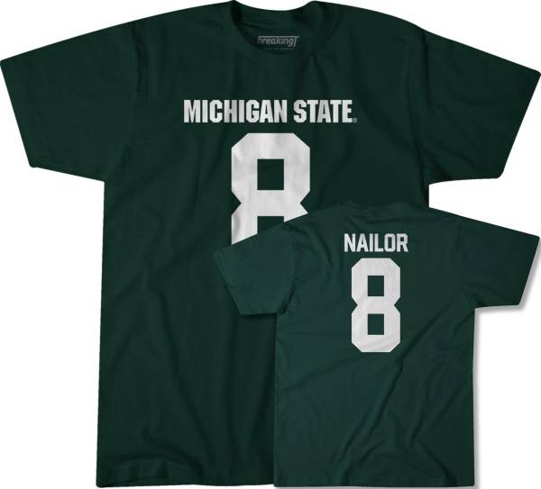 BreakingT Michigan State Spartans Green Jalen Nailor #8 T-Shirt product image