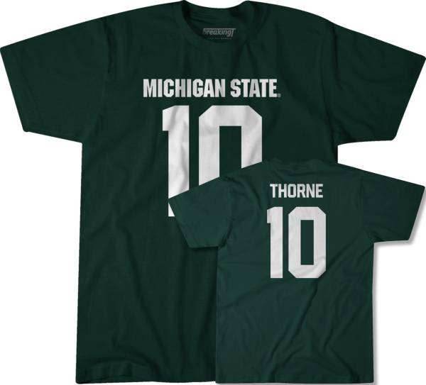 BreakingT Michigan State Spartans Green Payton Thorne #10 T-Shirt