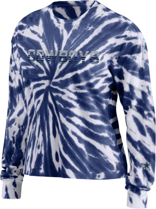 WEAR by Erin Andrews Women's Dallas Cowboys Tie Dye Navy Long Sleeve Shirt